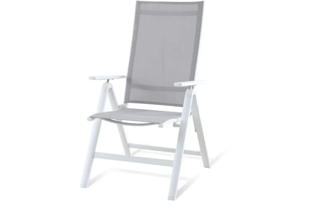 Brico Tuinstoelen-Central Park Tuinstoel Anzio Stapelbaar Aluminium/Textileen Grijs