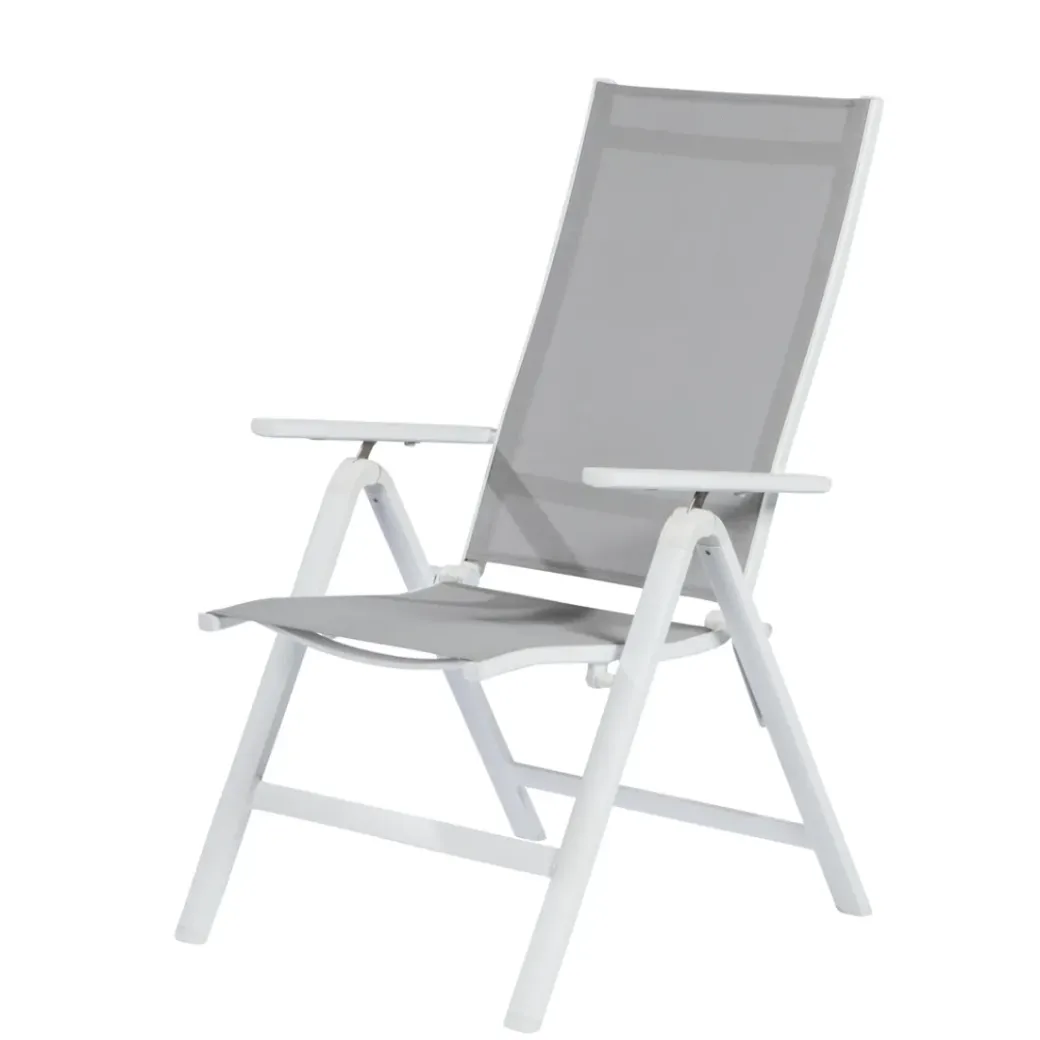 Brico Tuinstoelen-Central Park Tuinstoel Anzio Stapelbaar Aluminium/Textileen Grijs
