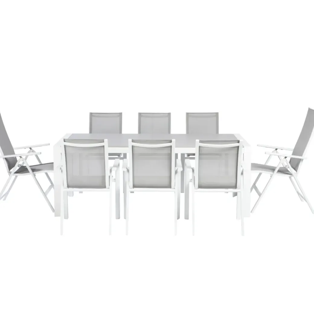 Brico Tuinstoelen-Central Park Tuinstoel Anzio Stapelbaar Aluminium/Textileen Grijs
