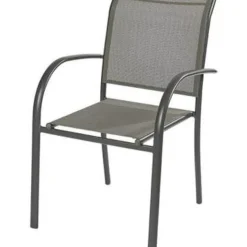 Brico Tuinstoelen-Central Park Tuinstoel Bea Stapelbaar Aluminium/Textileen Antraciet