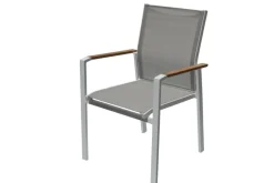 Brico Tuinstoelen-Central Park Tuinstoel Bonifacio Stapelbaar Aluminium/Textileen Taupe