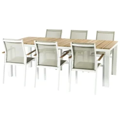 Brico Tuinstoelen-Central Park Tuinstoel Bonifacio Stapelbaar Aluminium/Textileen Taupe