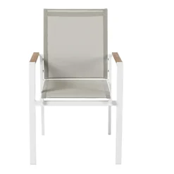 Brico Tuinstoelen-Central Park Tuinstoel Bonifacio Stapelbaar Aluminium/Textileen Taupe