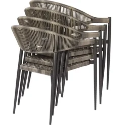 Brico Tuinstoelen-Central Park Tuinstoel Collioure Aluminiuim/Wicker 60X56,5X78Cm