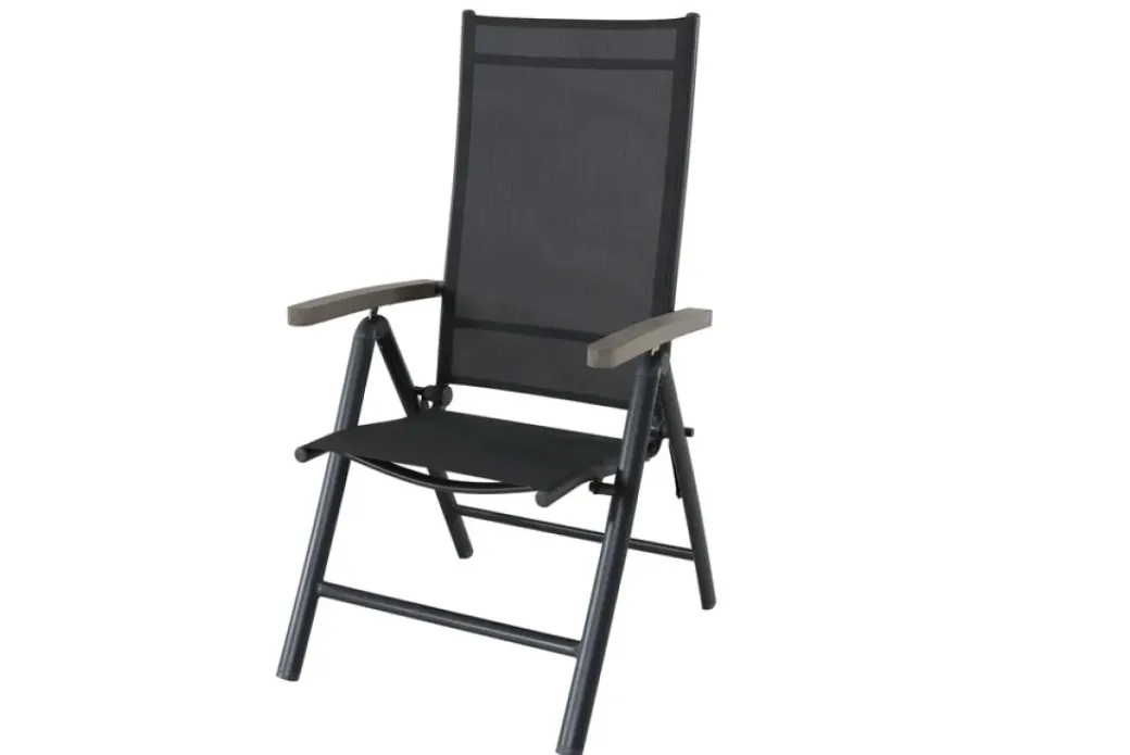 Brico Tuinstoelen-Central Park Tuinstoel Dafne Verstelbaar Aluminium Textileen Antraciet