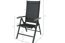 Brico Tuinstoelen-Central Park Tuinstoel Dafne Verstelbaar Aluminium Textileen Antraciet