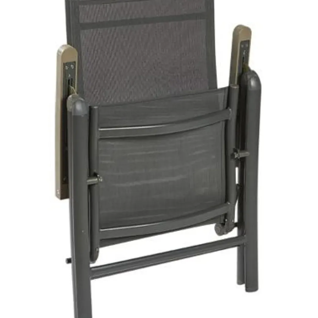 Brico Tuinstoelen-Central Park Tuinstoel Dafne Verstelbaar Aluminium Textileen Antraciet