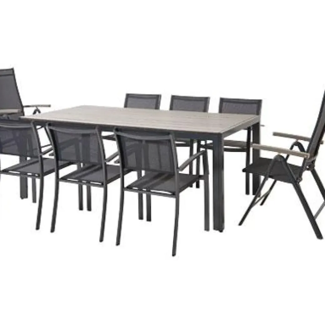 Brico Tuinstoelen-Central Park Tuinstoel Dafne Verstelbaar Aluminium Textileen Antraciet