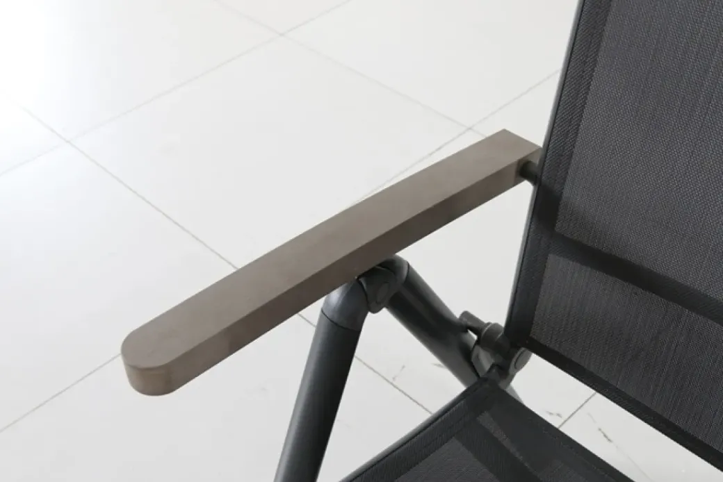 Brico Tuinstoelen-Central Park Tuinstoel Dafne Verstelbaar Aluminium Textileen Antraciet