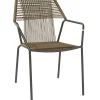 Brico Tuinstoelen-Central Park Tuinstoel Frejus Stapelbaar Wicker Donkergrijs 65,5X62X84Cm