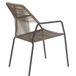 Brico Tuinstoelen-Central Park Tuinstoel Frejus Stapelbaar Wicker Donkergrijs 65,5X62X84Cm