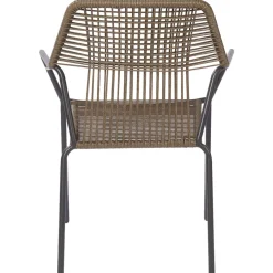 Brico Tuinstoelen-Central Park Tuinstoel Frejus Stapelbaar Wicker Donkergrijs 65,5X62X84Cm