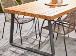 Brico Tuinstoelen-Central Park Tuinstoel Frejus Stapelbaar Wicker Donkergrijs 65,5X62X84Cm