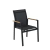 Brico Tuinstoelen-Central Park Tuinstoel Limoux Stapelbaar Textileen/Teakhout Antraciet