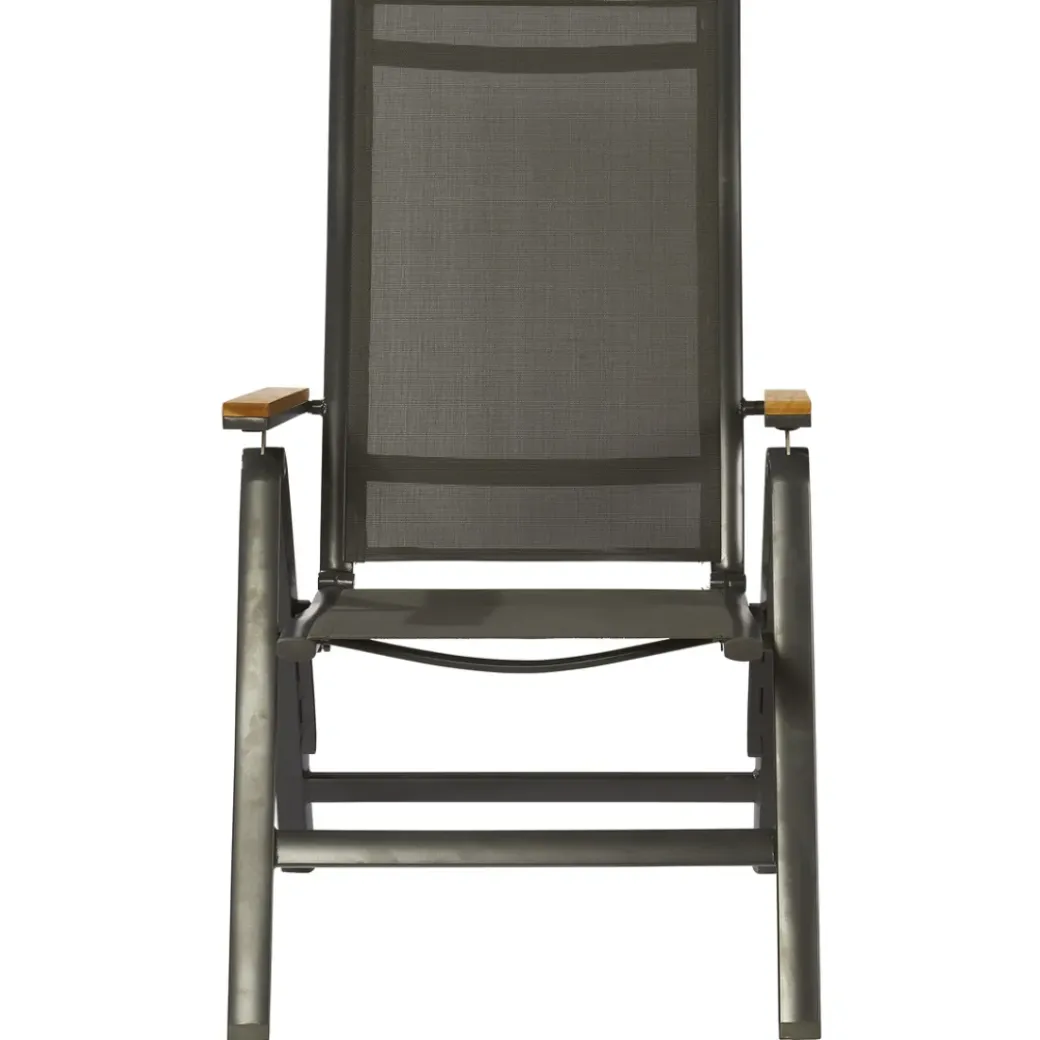 Brico Tuinstoelen-Central Park Tuinstoel Limoux Inklapbaar Aluminium/Textileen/Teakhout