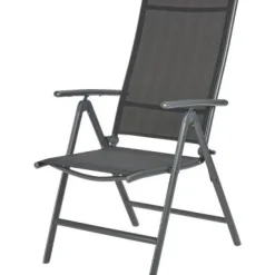 Brico Tuinstoelen-Central Park Tuinstoel Palma Verstelbaar Antraciet/Zwart