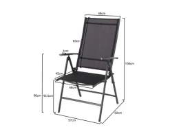 Brico Tuinstoelen-Central Park Tuinstoel Palma Verstelbaar Antraciet/Zwart