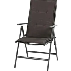 Brico Tuinstoelen-Central Park Tuinstoel Palma Verstelbaar Antraciet/Zwart