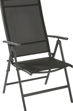 Brico Tuinstoelen-Central Park Tuinstoel Palma Verstelbaar Antraciet/Zwart