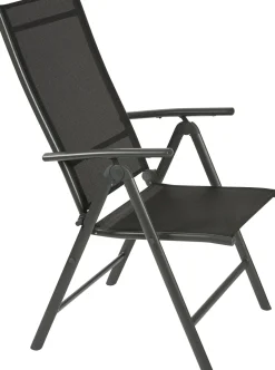 Brico Tuinstoelen-Central Park Tuinstoel Palma Verstelbaar Antraciet/Zwart
