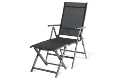 Brico Tuinstoelen-Central Park Tuinstoel Palma Verstelbaar Antraciet/Zwart