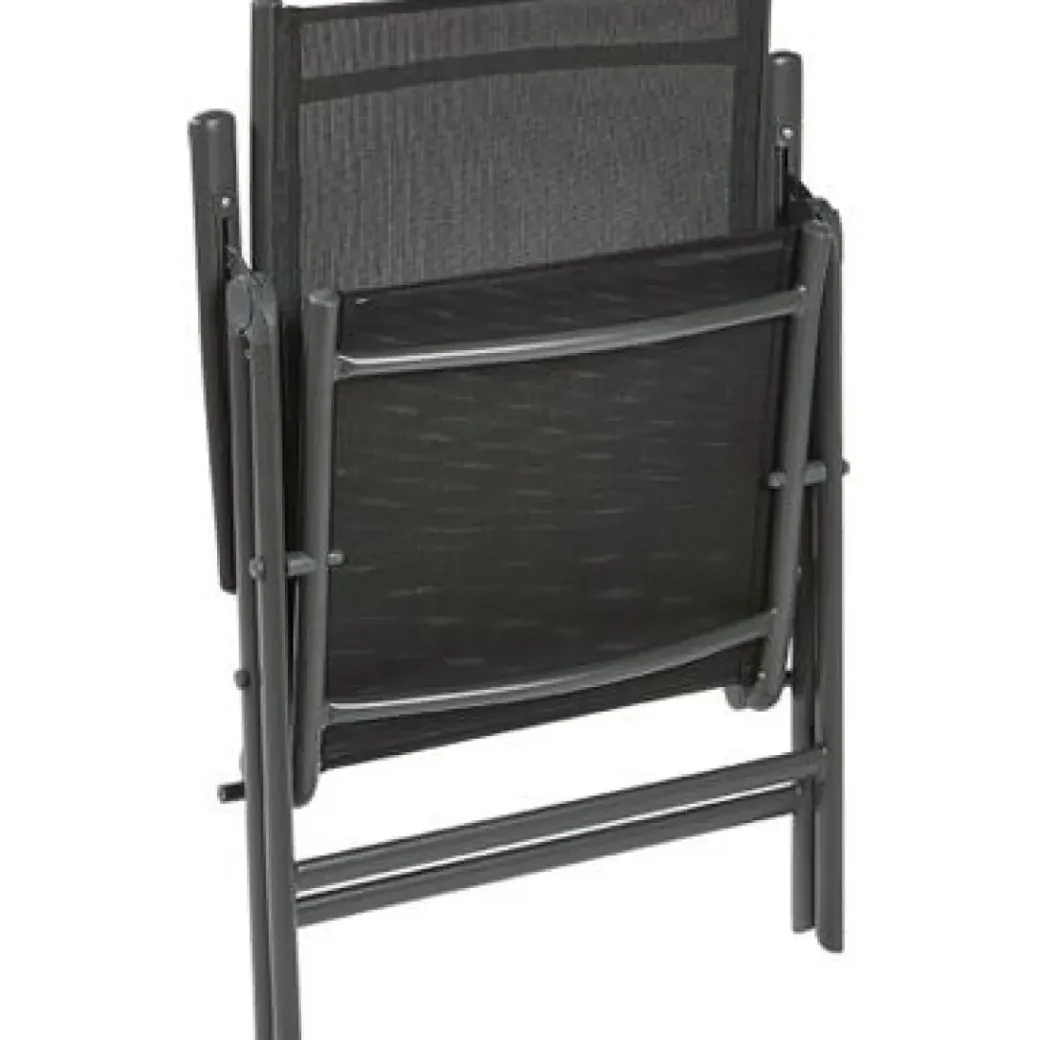 Brico Tuinstoelen-Central Park Tuinstoel Palma Verstelbaar Antraciet/Zwart