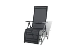 Brico Tuinstoelen-Central Park Tuinstoel Palma Verstelbaar Aluminium/Textileen Antraciet