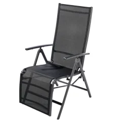 Brico Tuinstoelen-Central Park Tuinstoel Palma Verstelbaar Aluminium/Textileen Antraciet