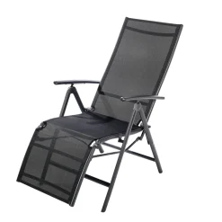 Brico Tuinstoelen-Central Park Tuinstoel Palma Verstelbaar Aluminium/Textileen Antraciet