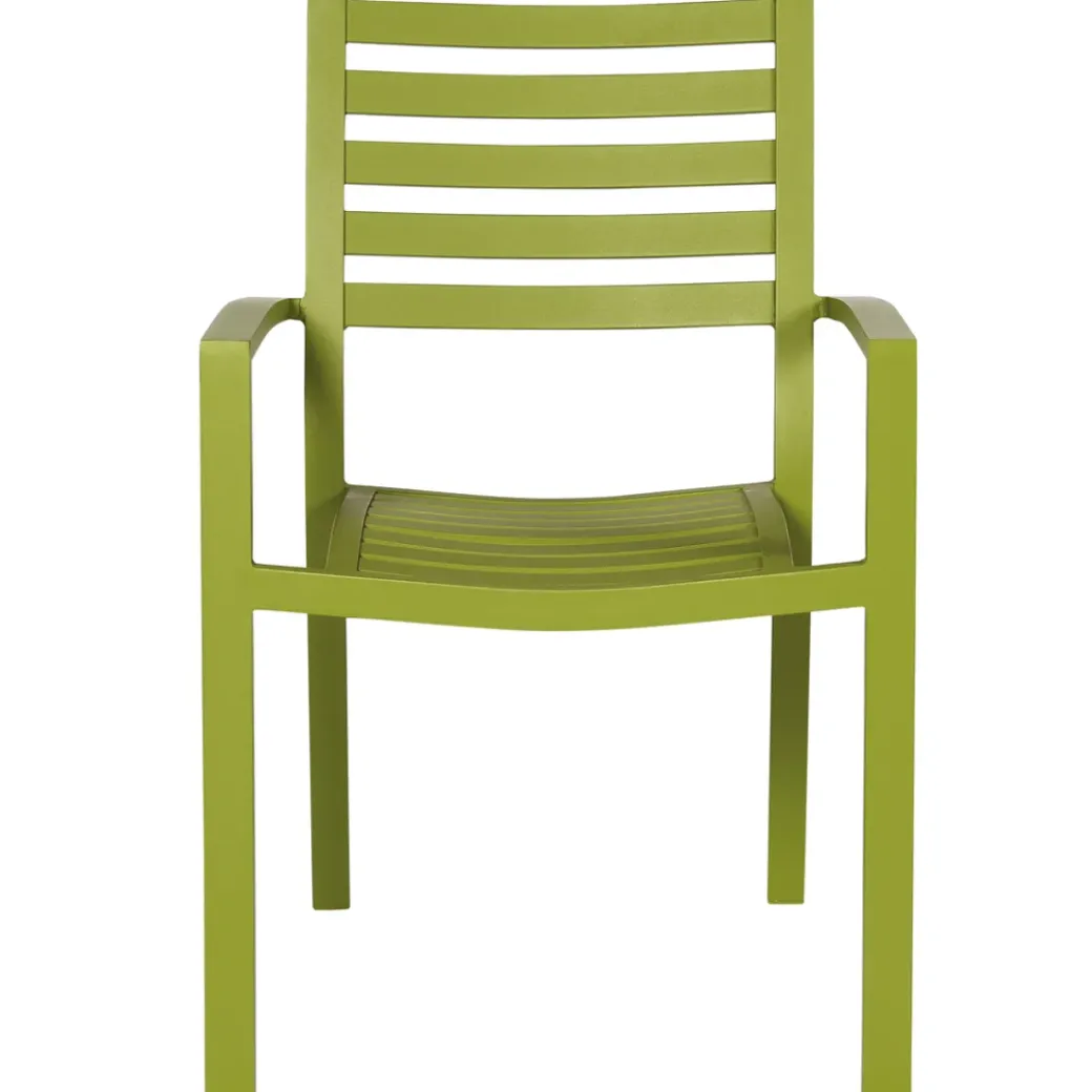 Brico Tuinstoelen-Central Park Tuinstoel Stapelbaar Aluminium Olijfgroen 61,5X57,5X85,5Cm