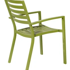 Brico Tuinstoelen-Central Park Tuinstoel Stapelbaar Aluminium Olijfgroen 61,5X57,5X85,5Cm