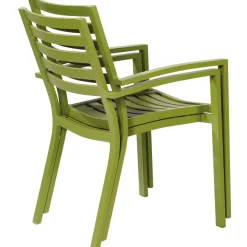 Brico Tuinstoelen-Central Park Tuinstoel Stapelbaar Aluminium Olijfgroen 61,5X57,5X85,5Cm