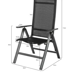 Brico Tuinstoelen-Central Park Tuinstoel Verstelbaar Guillermo Antraciet