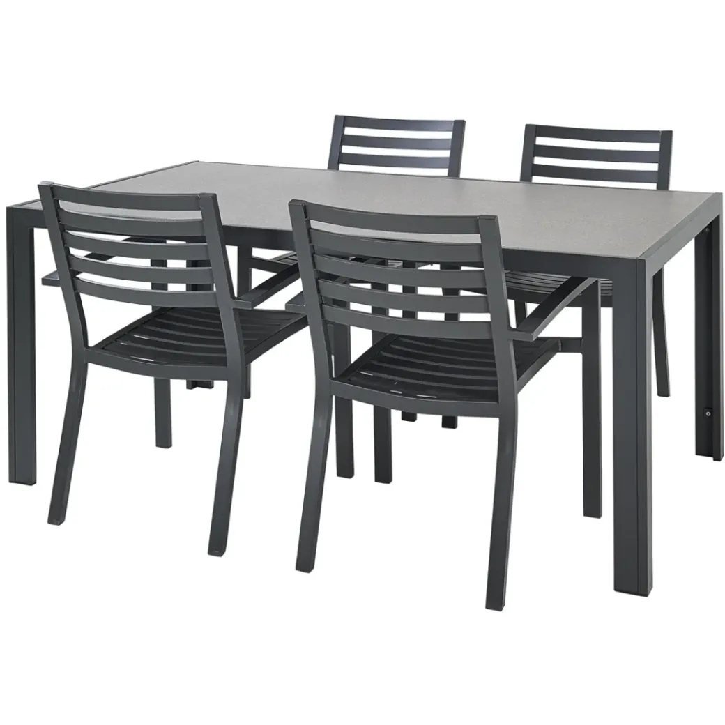Brico Tuinstoelen-Central Park Tuinstoel Vina Aluminium Antraciet
