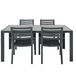 Brico Tuinstoelen-Central Park Tuinstoel Vina Aluminium Antraciet