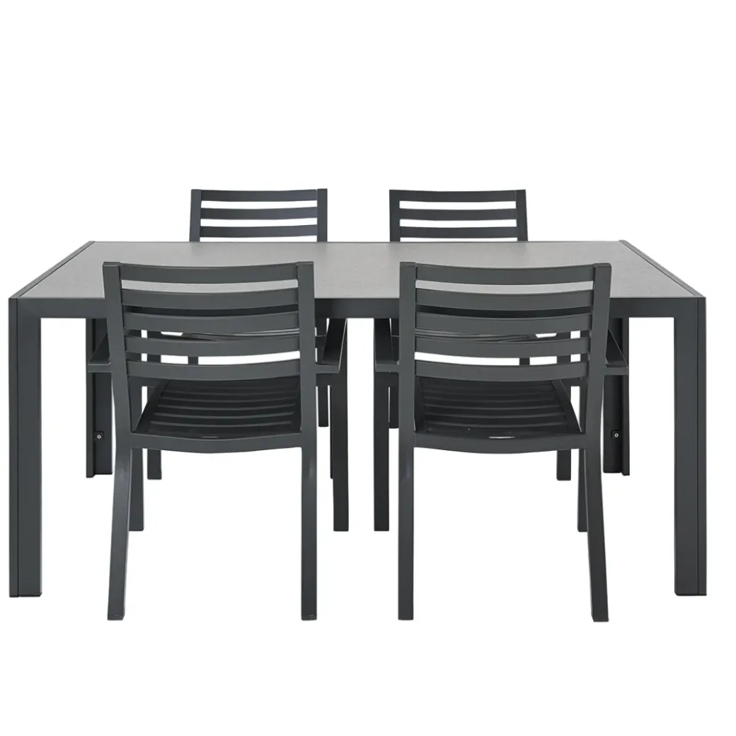 Brico Tuinstoelen-Central Park Tuinstoel Vina Aluminium Antraciet