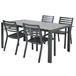Brico Tuinstoelen-Central Park Tuinstoel Vina Aluminium Antraciet