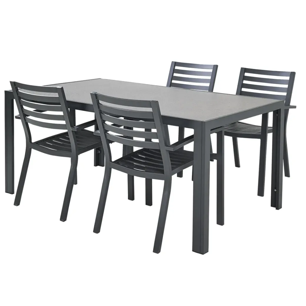 Brico Tuinstoelen-Central Park Tuinstoel Vina Aluminium Antraciet