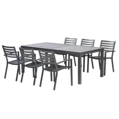 Brico Tuinstoelen-Central Park Tuinstoel Vina Aluminium Antraciet