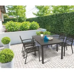 Brico Tuinstoelen-Central Park Tuinstoel Vina Aluminium Antraciet