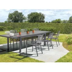 Brico Tuinstoelen-Central Park Tuinstoel Vina Aluminium Antraciet