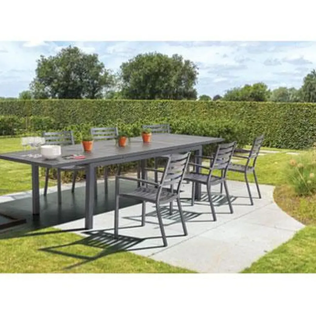 Brico Tuinstoelen-Central Park Tuinstoel Vina Aluminium Antraciet