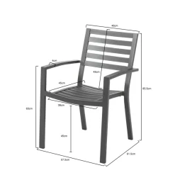 Brico Tuinstoelen-Central Park Tuinstoel Vina Aluminium Antraciet