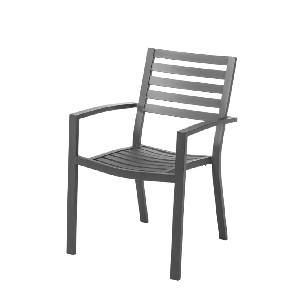 Brico Tuinstoelen-Central Park Tuinstoel Vina Aluminium Antraciet