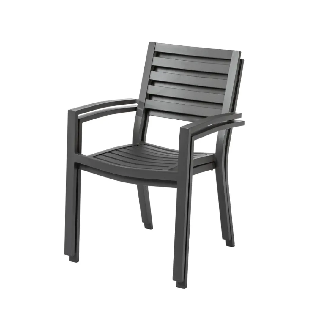 Brico Tuinstoelen-Central Park Tuinstoel Vina Aluminium Antraciet