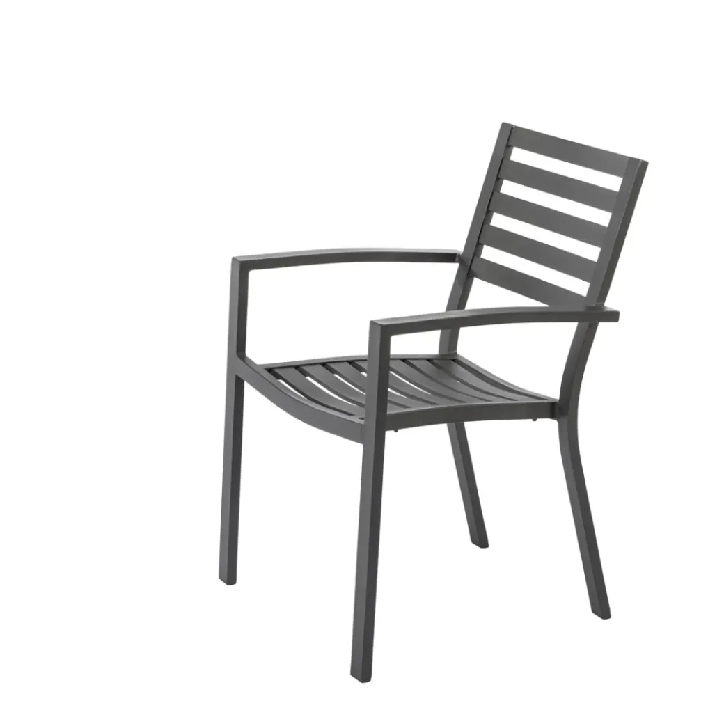 Brico Tuinstoelen-Central Park Tuinstoel Vina Aluminium Antraciet