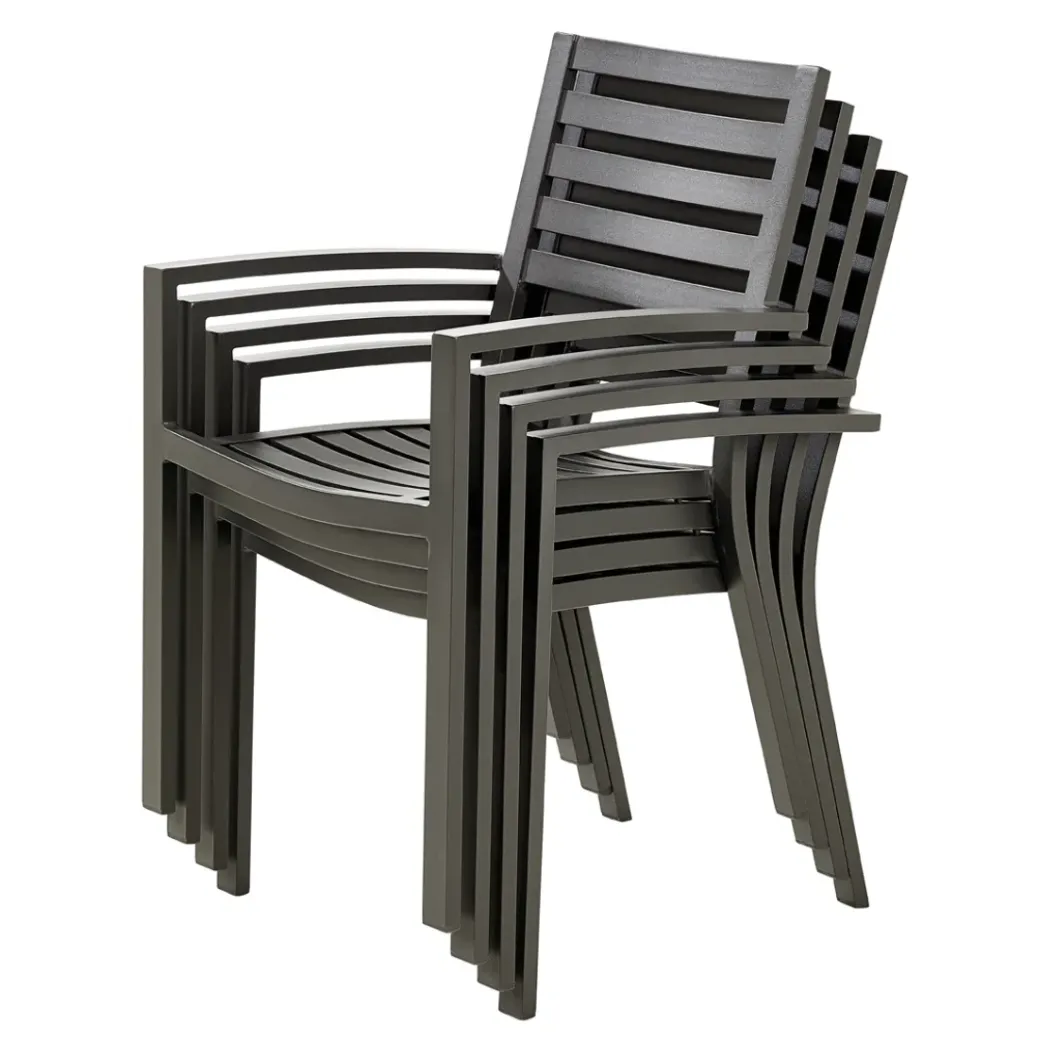 Brico Tuinstoelen-Central Park Tuinstoel Vina Aluminium Antraciet