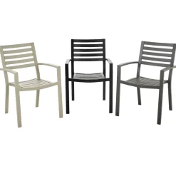 Brico Tuinstoelen-Central Park Tuinstoel Vina Aluminium Antraciet