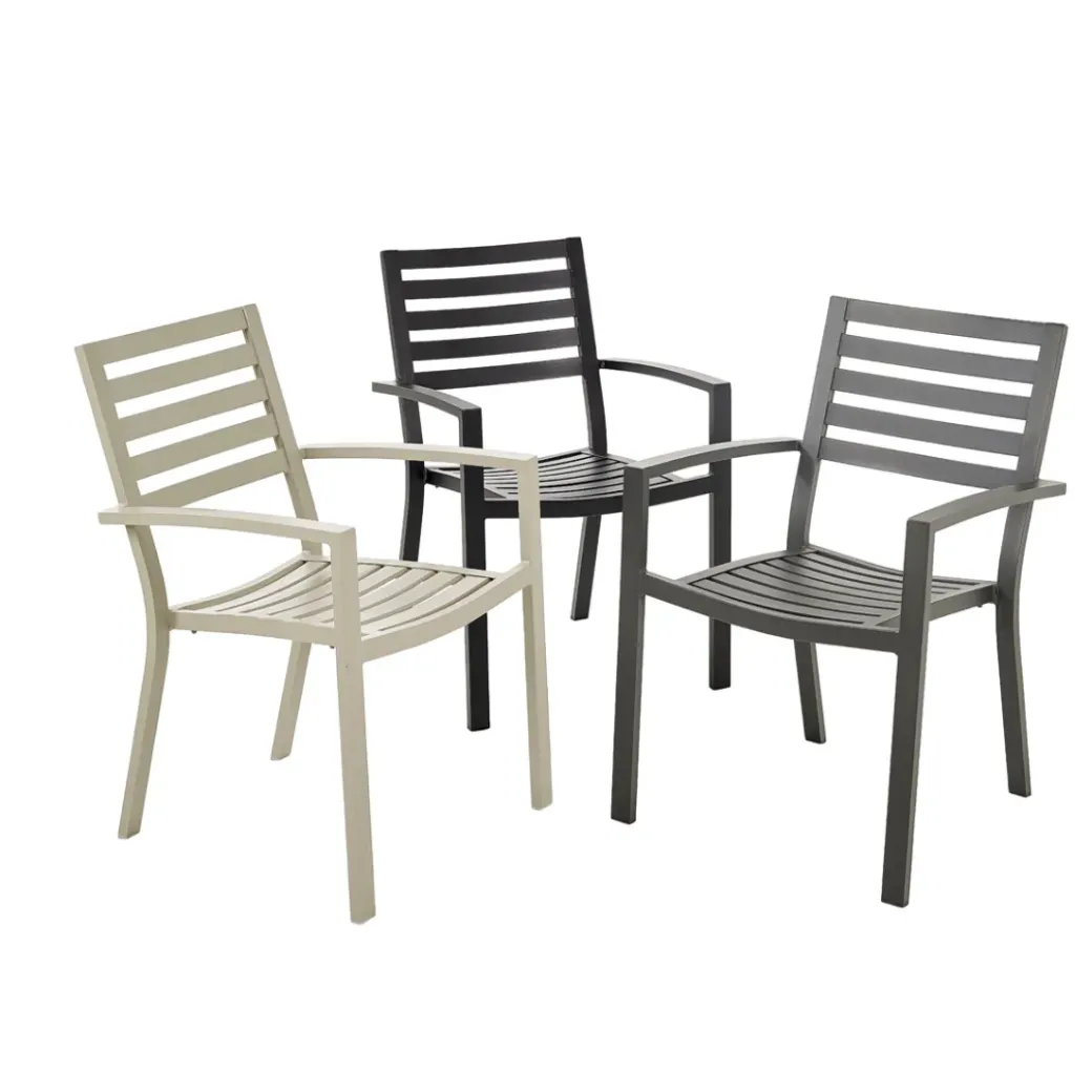 Brico Tuinstoelen-Central Park Tuinstoel Vina Aluminium Antraciet