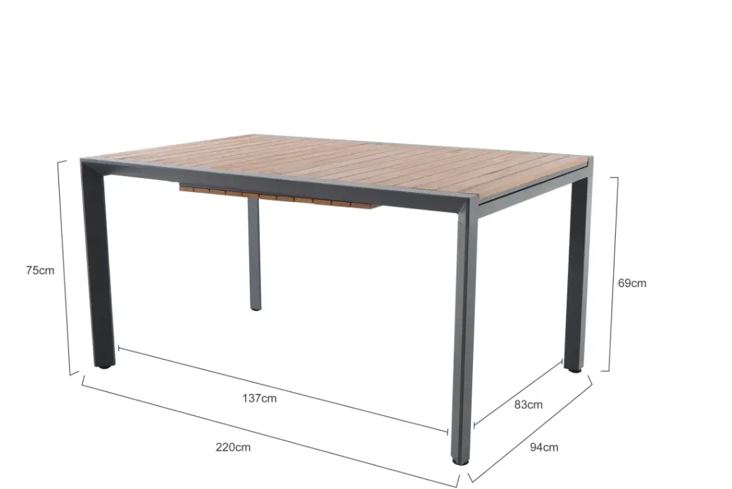 Brico Tuintafels-Central Park Tuintafel Analee Uitschuifbaar 146/219X90Cm